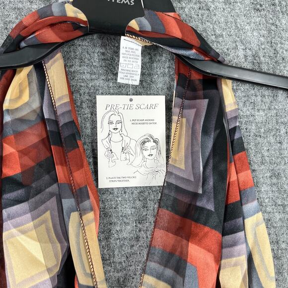 A.W. Items Scarf Womens Silk Feel‎ Pre-Tie Business Formal Office Rosette - Picture 2 of 5